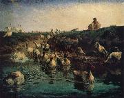 Jean Francois Millet Geese oil